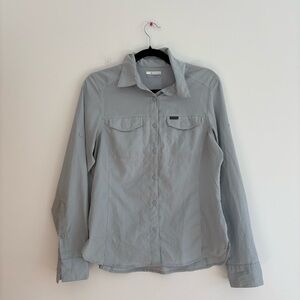 Columbia Button Front Sun Shirt Blue Outdoors Hiking Trail Gorpcore Small